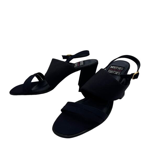 Mootsies Tootsies women's size 9 black block heeled sandals S0302 - Picture 5 of 10